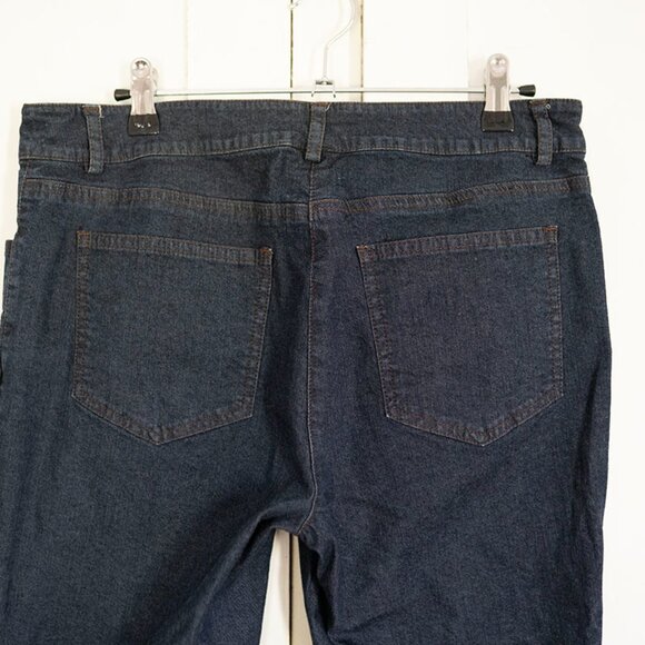 Eileen Fisher Womens Cotton Zippered Dark Wash Mid-Rise Jeans Blue Size PM - Picture 4 of 4
